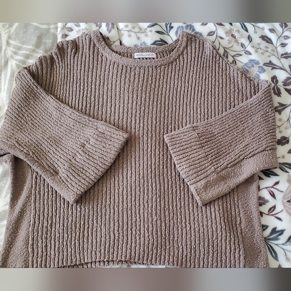 Neutral Ground Sweaters - Neutral Ground Taupe Ribbed Knit Sweater Women's Cozy Textured Pullover